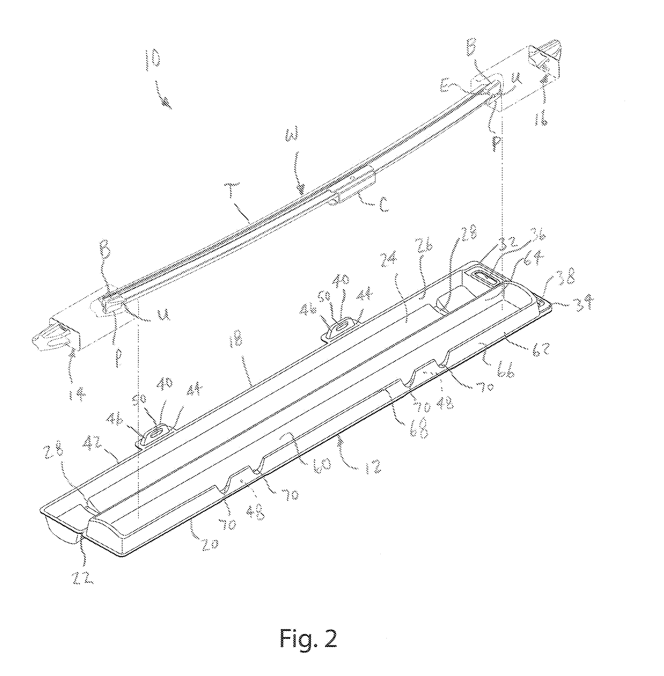 Package assembly for wiper blade