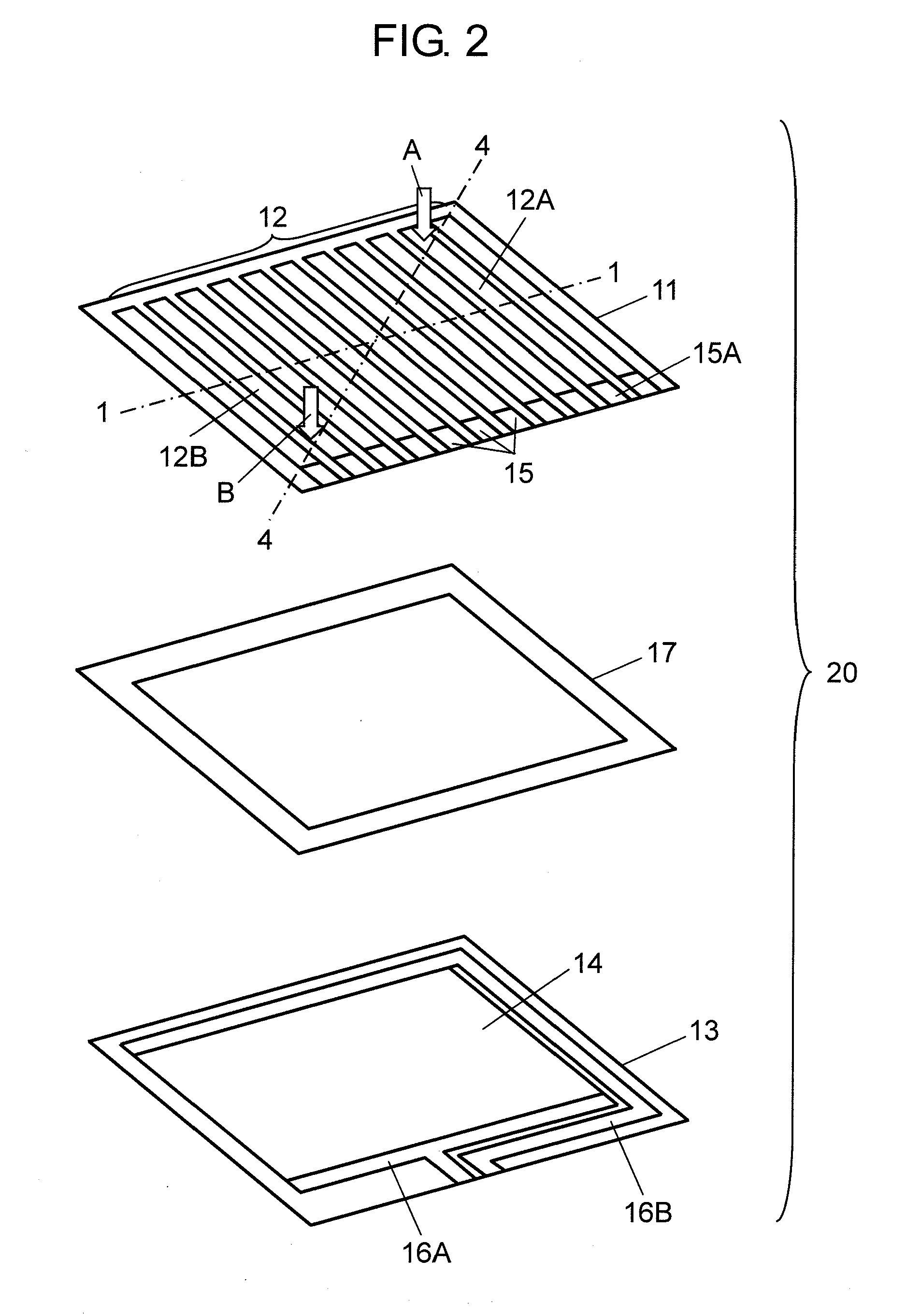 Touch panel and method of detecting press operation position thereon