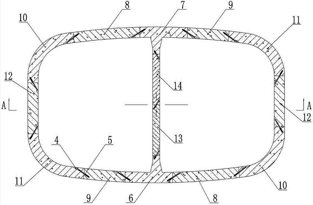 Mid-partition rectangular tunnel segmental lining and segment splicing method