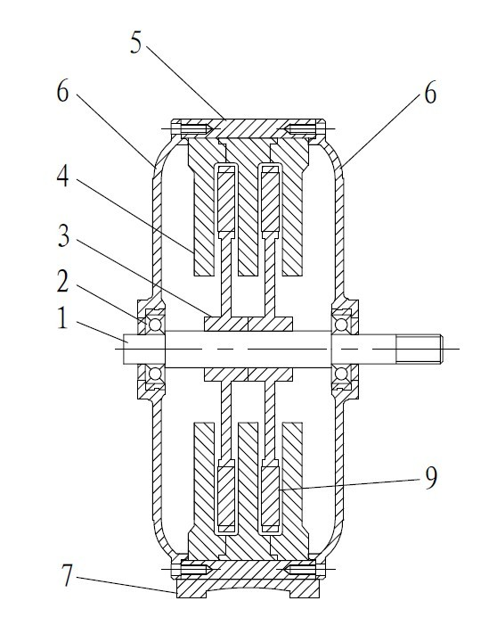 Multi-magnetic circuit disk type motor