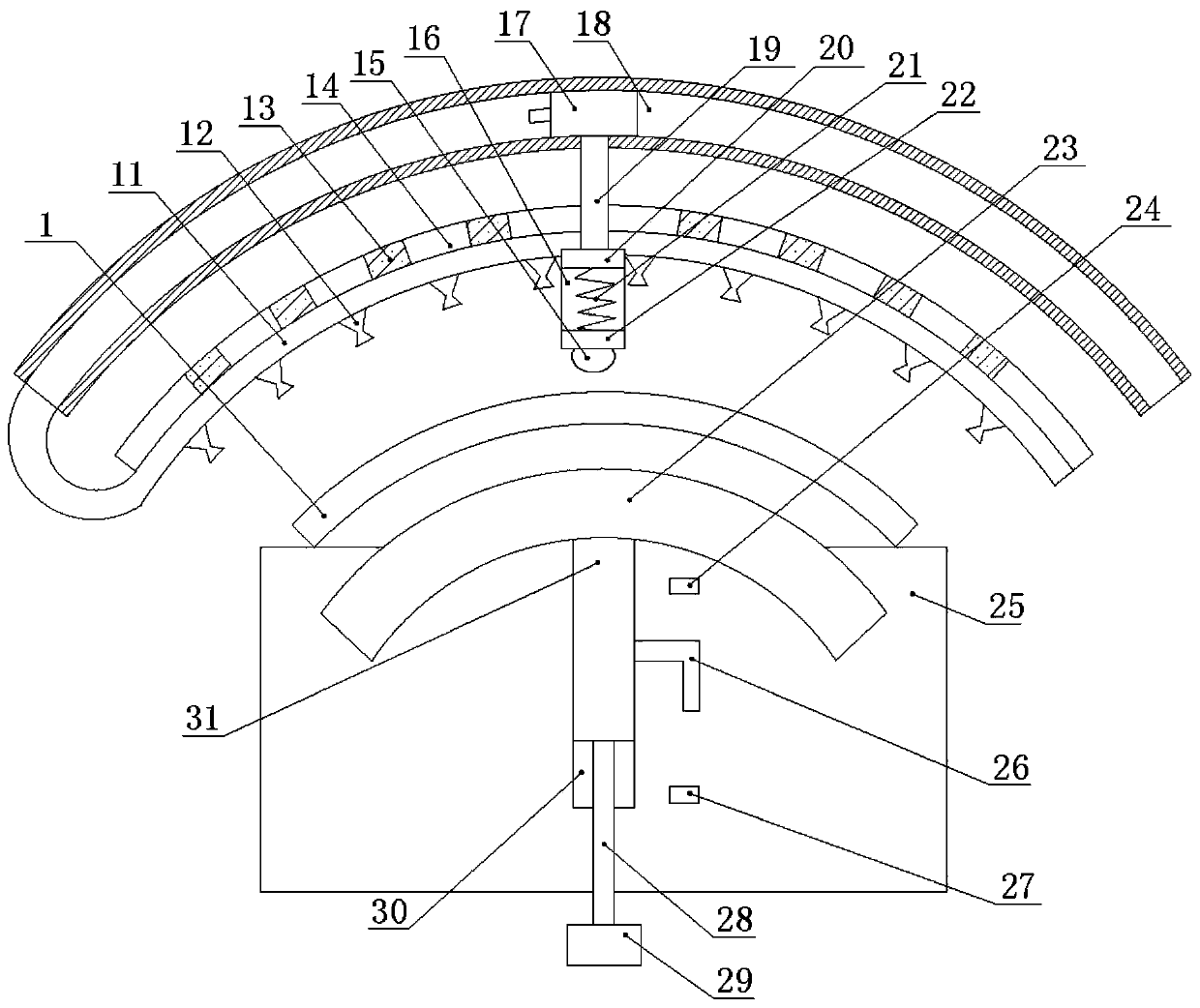 Embossing device for a decorative panel