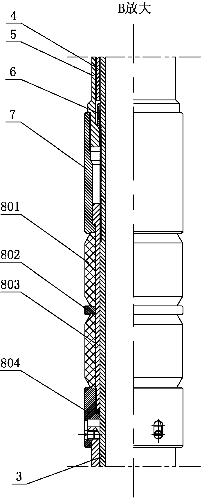 Hollow oil pumping device for fluid producing profile tests