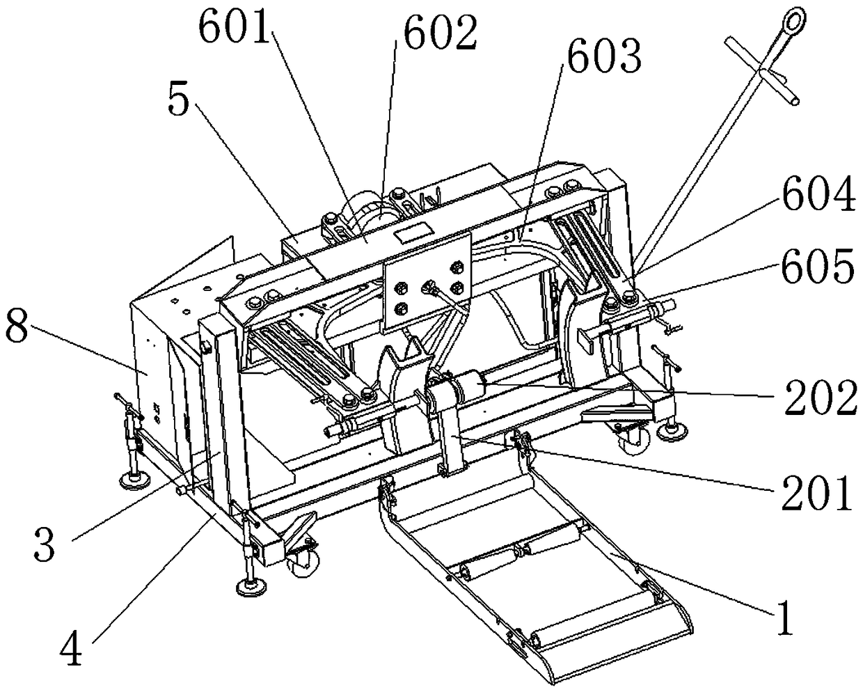 Tire skin and wheel hub separation equipment for generalized intelligent aircraft tire