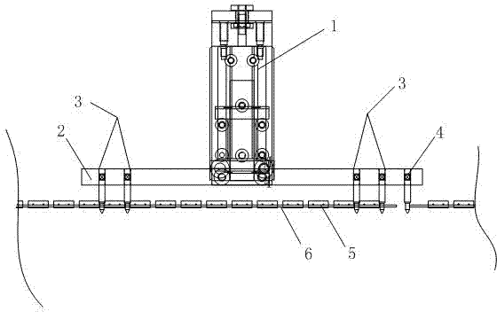 Contact pin movement mechanism for thermistor material strips