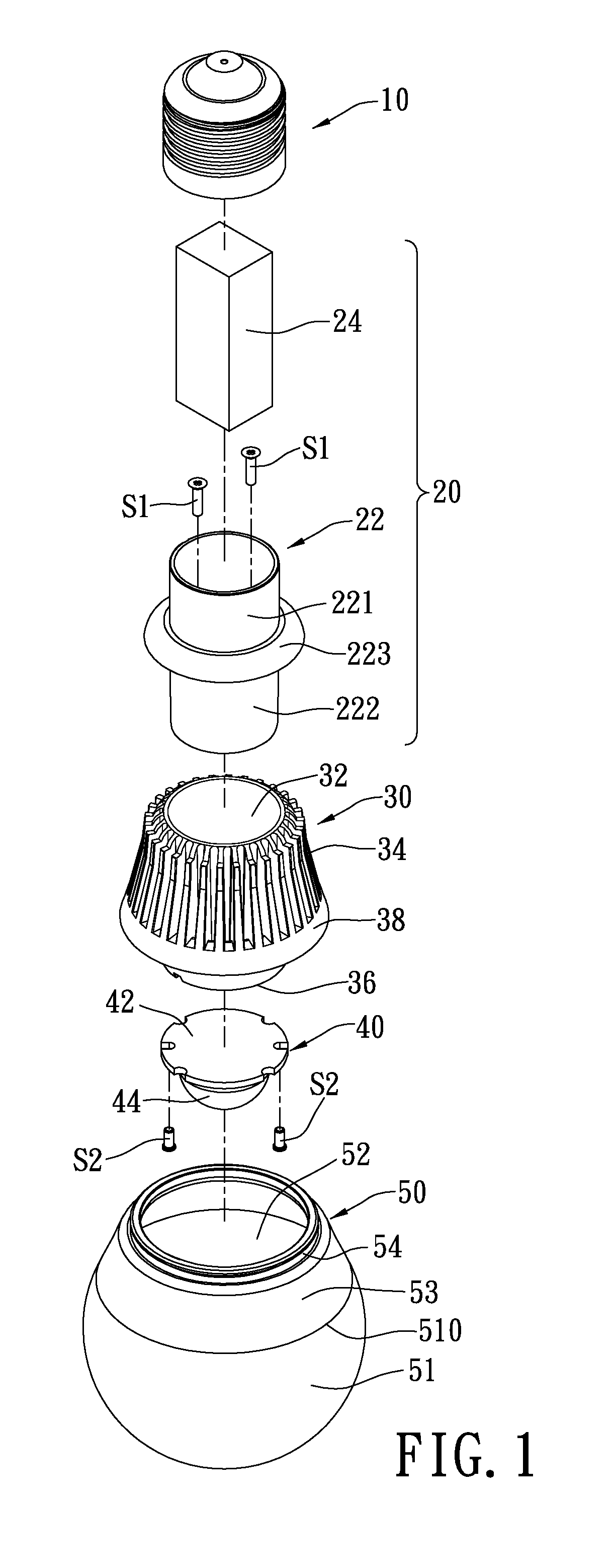 Spherical light bulb and heat dissipating device thereof