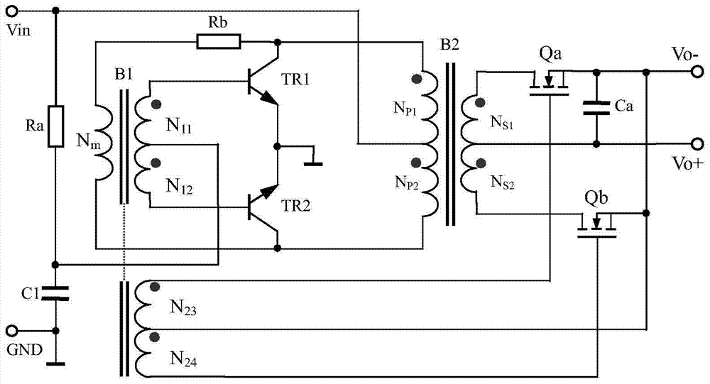 A bias circuit for self-excited push-pull converter