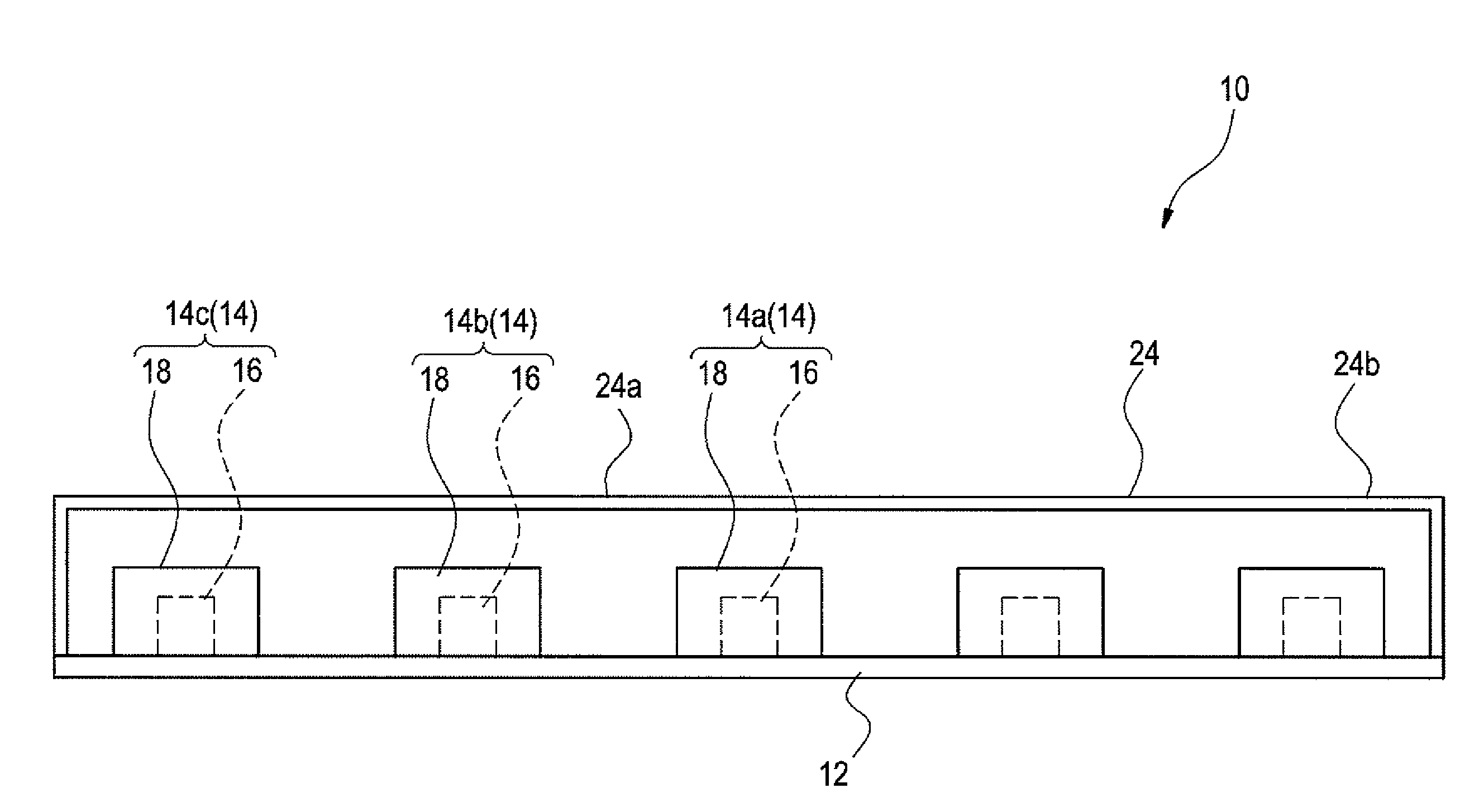Illumination device having multiple LED elements with varying color temperatures