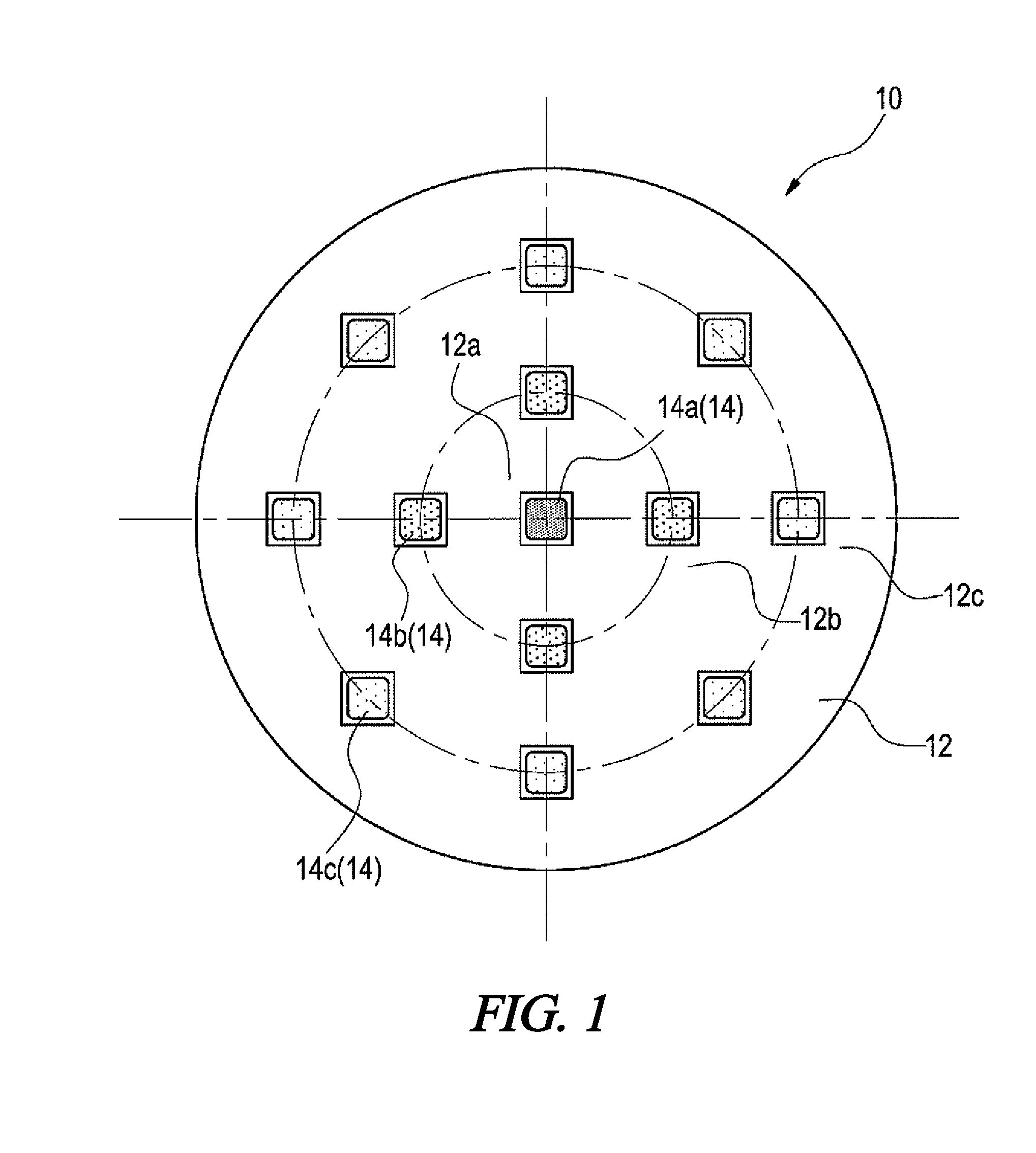 Illumination device having multiple LED elements with varying color temperatures