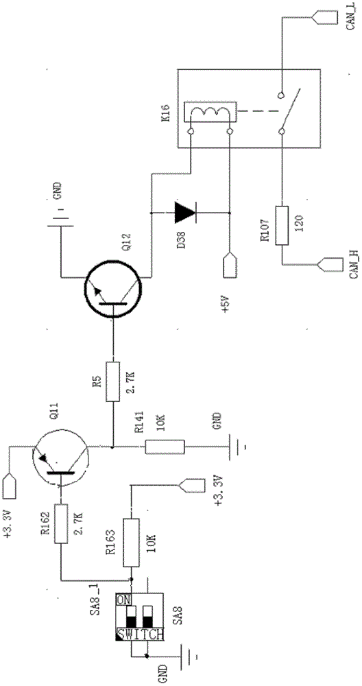 Communication network matching resistance control circuit