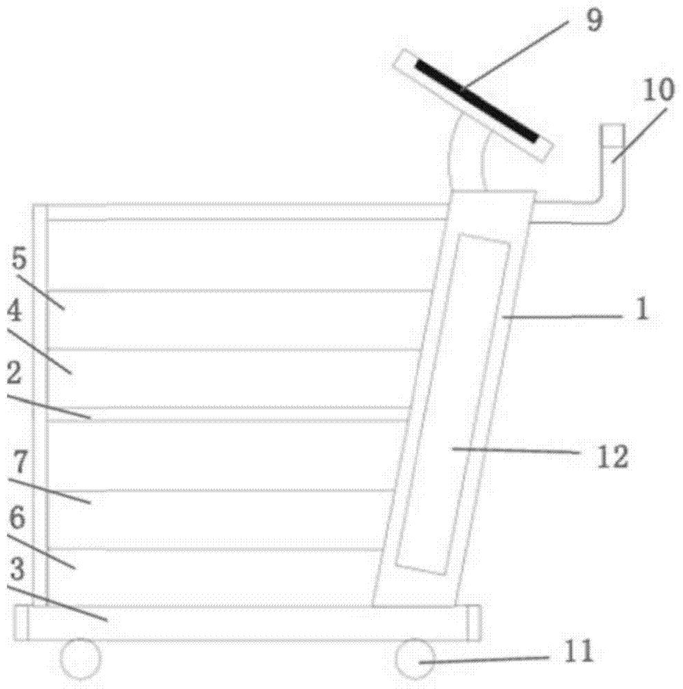 An ultra-high frequency rfid trolley-type book intelligent shelf inventory device