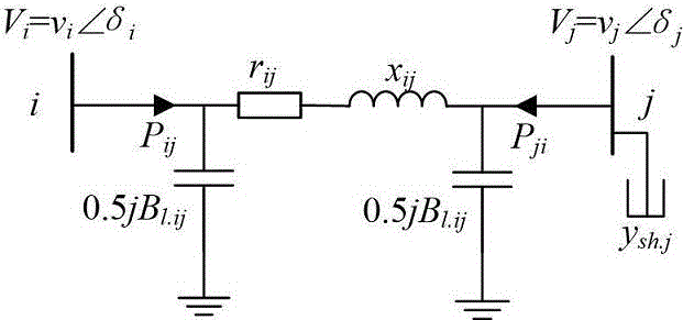 DC power flow calculation method considering charging capacitance