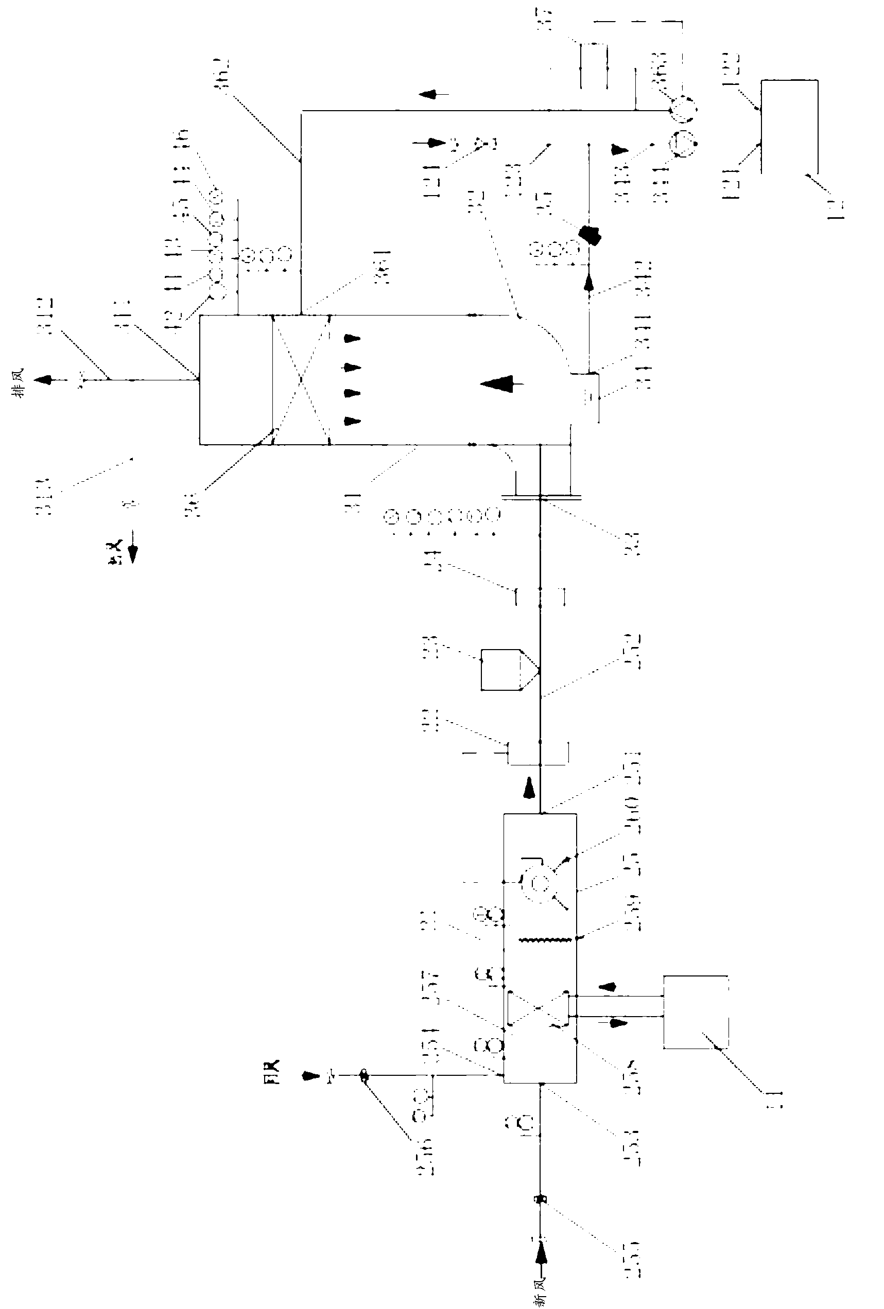 Performance detection testing system of mine air returning heat exchanger and using method thereof