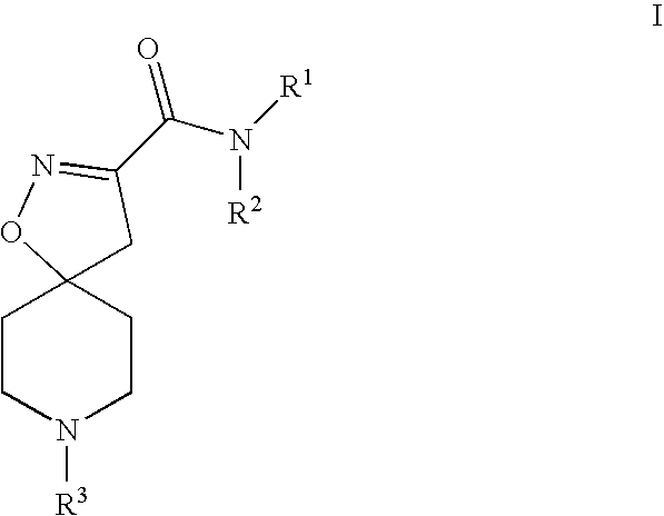 Substituted 1-oxa-2,8-diaza-spiro[4,5]dec-2-ene derivatives and related treatment methods