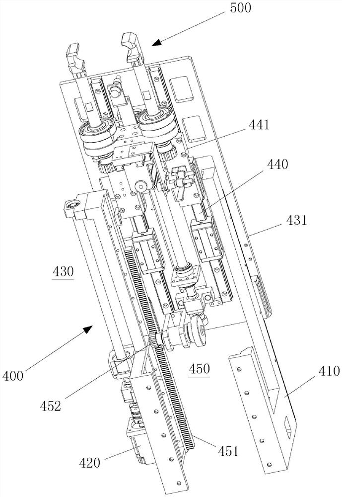 Single-power-source multi-stage telescopic mechanism and transportation equipment