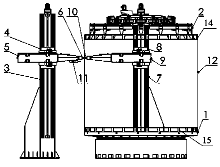 Integrated riveting device and integrated riveting method of large-scale cylinder section component