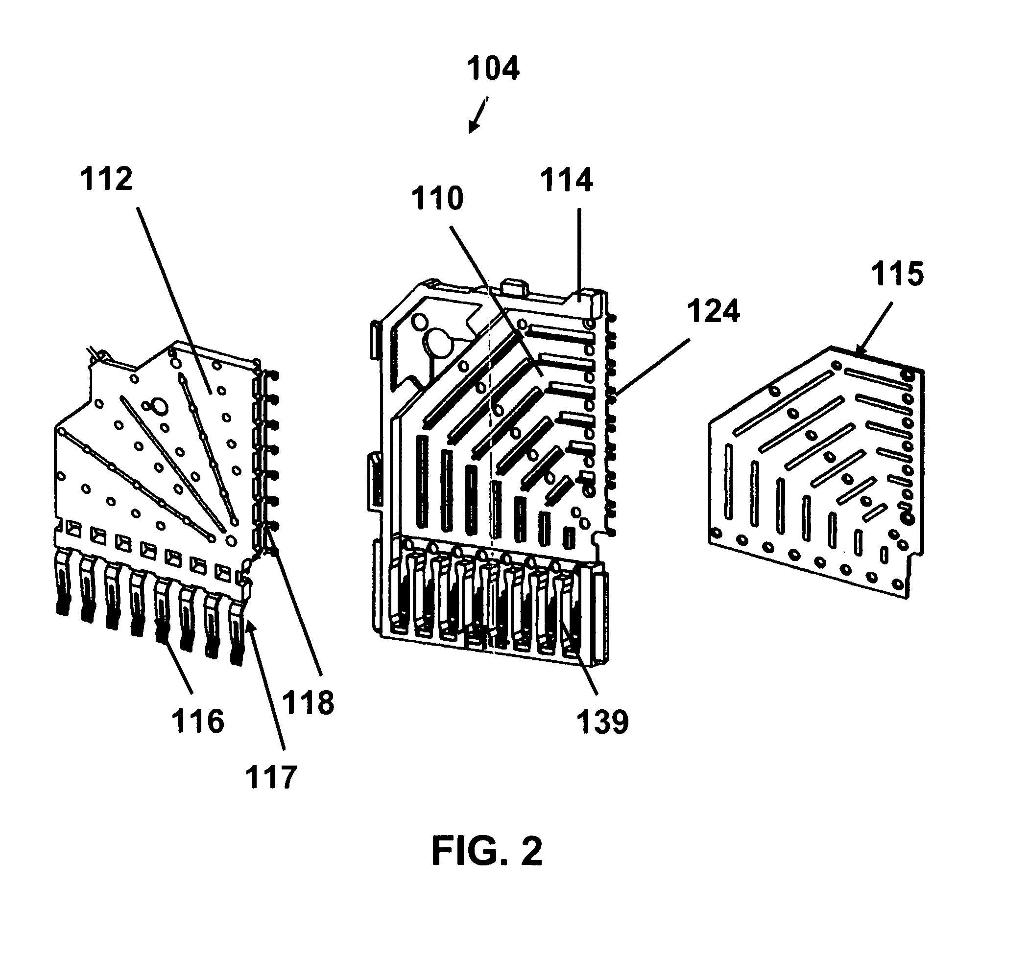 Electrical connector with divider shields to minimize crosstalk