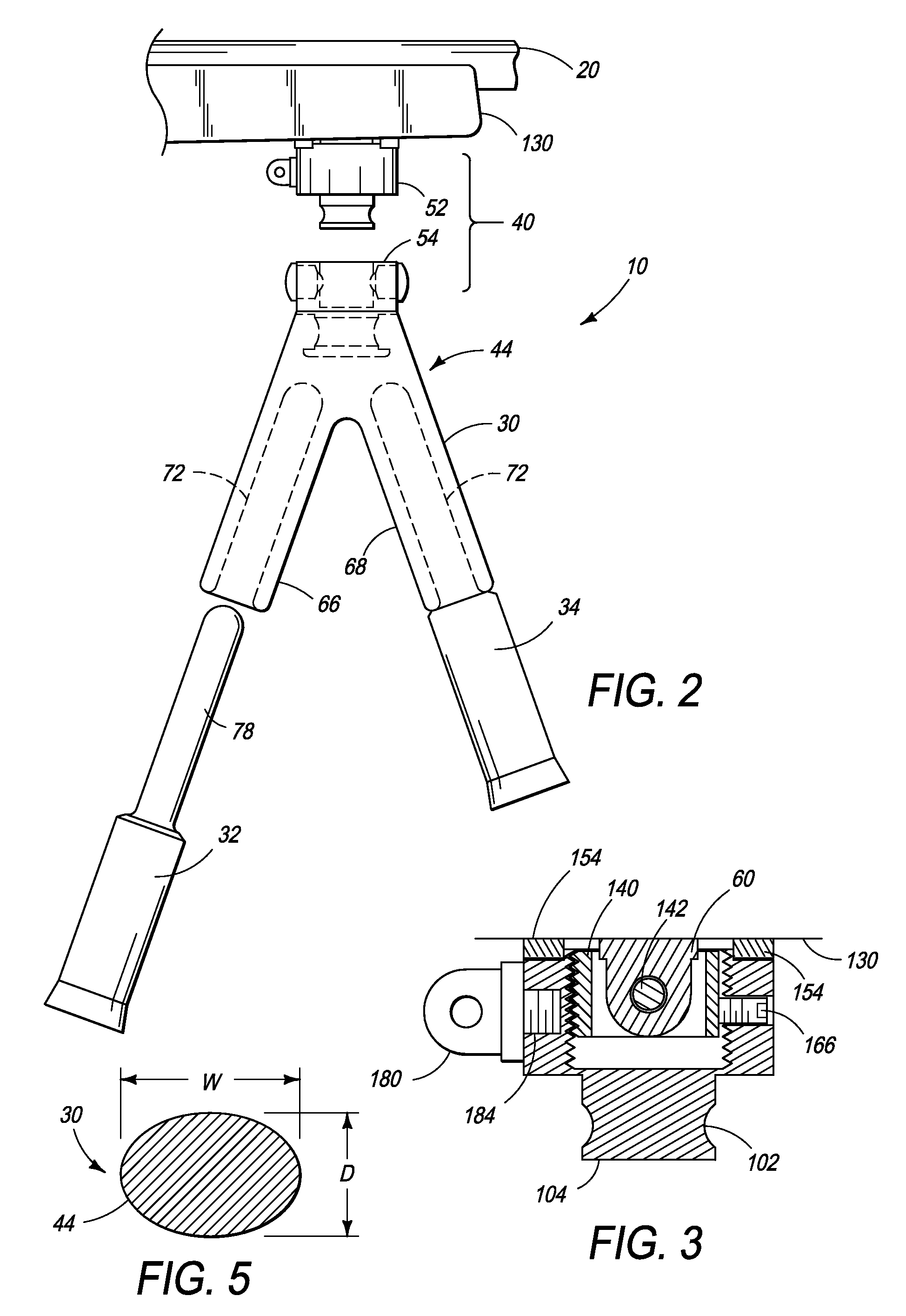 Flexible supports for rifles, spotting scopes, and the like