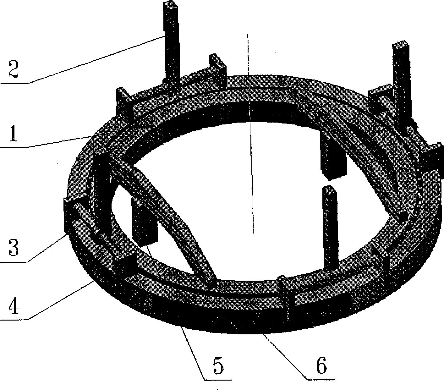 Elastic bridge connection mechanism of lifting bearing ring