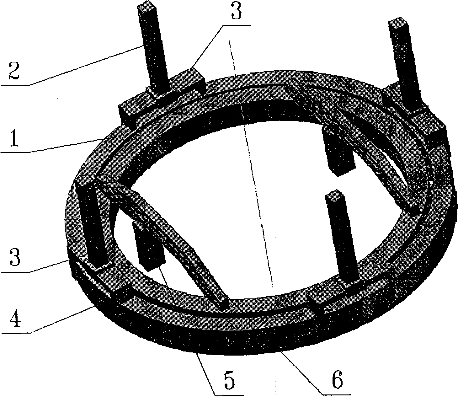 Elastic bridge connection mechanism of lifting bearing ring