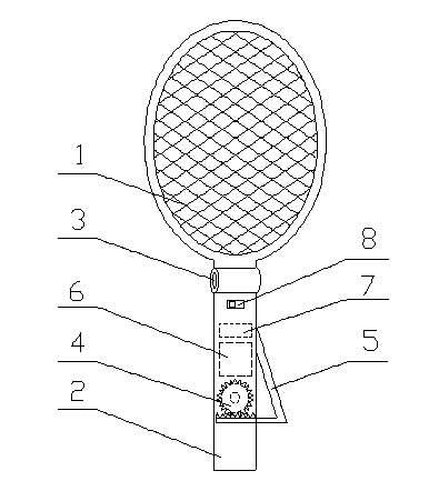 Electric mosquito swatter with power generation achieved manually