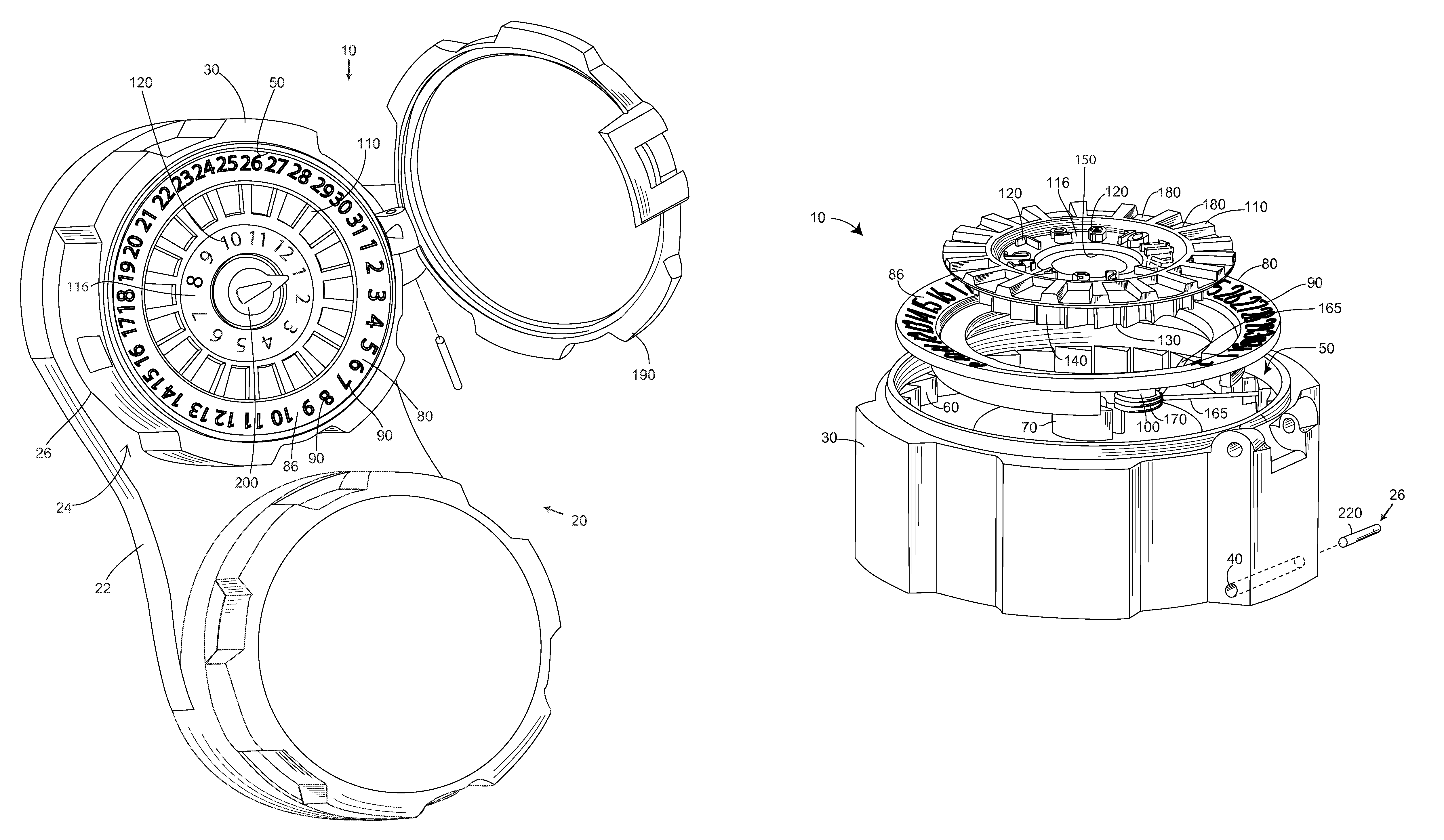 Contact lens case with date storing feature