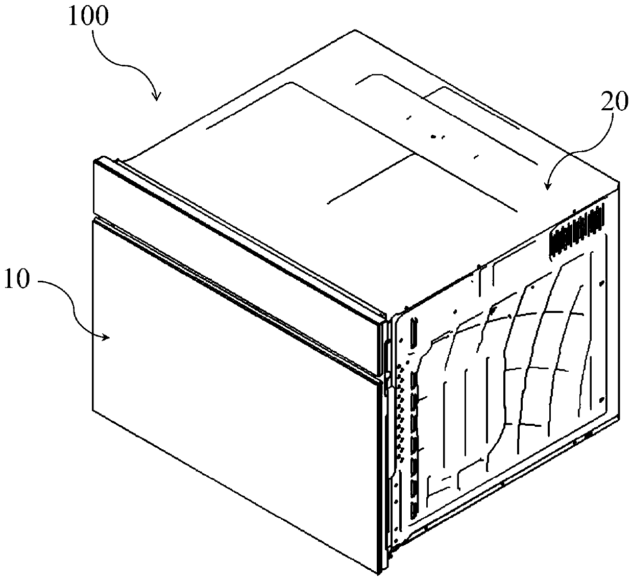 Oven door assembly for embedded oven and embedded oven with oven door assembly