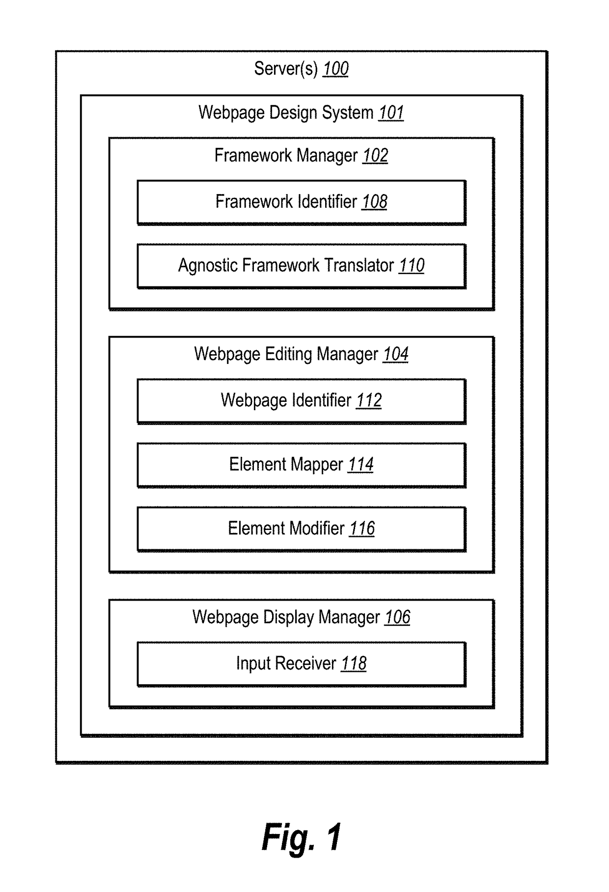 Supporting webpage design and revision irrespective of webpage framework