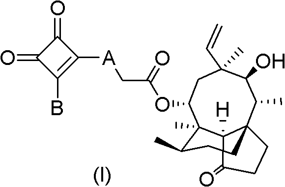 Mulin acetate comprising substituted squaric acid, and application thereof