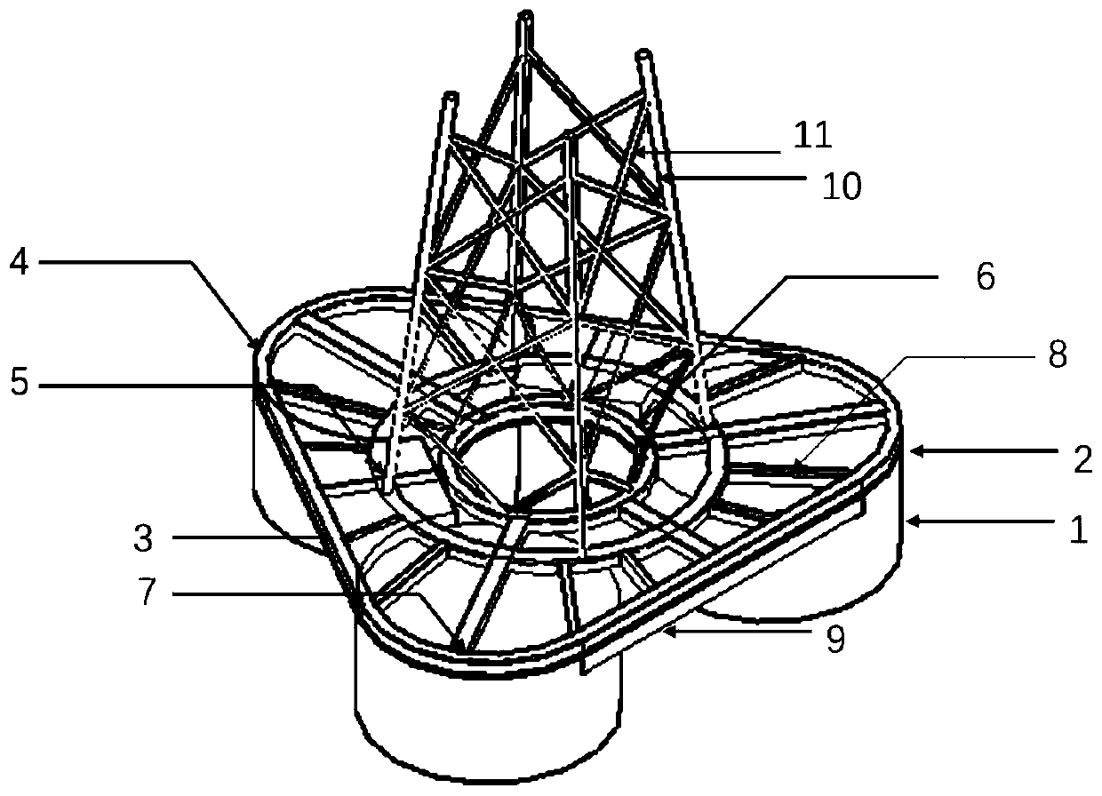 Combined multi-cylinder jacket foundation structure and construction method thereof