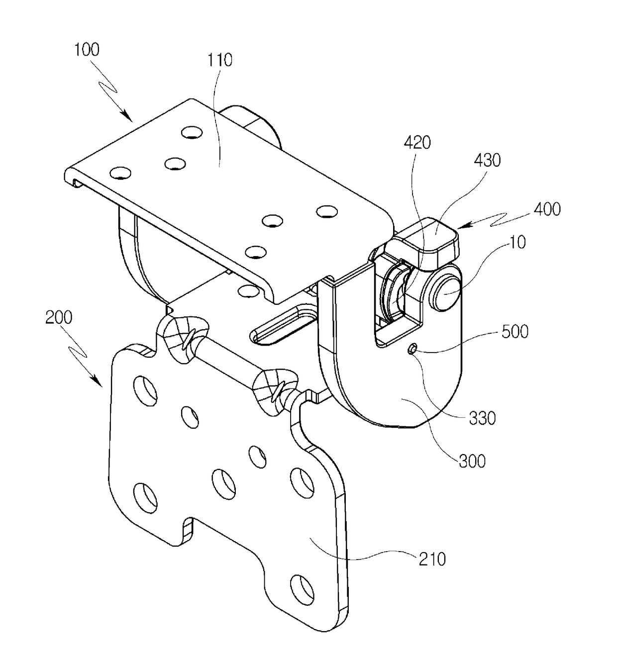 Hinge unit of console armrest for vehicle