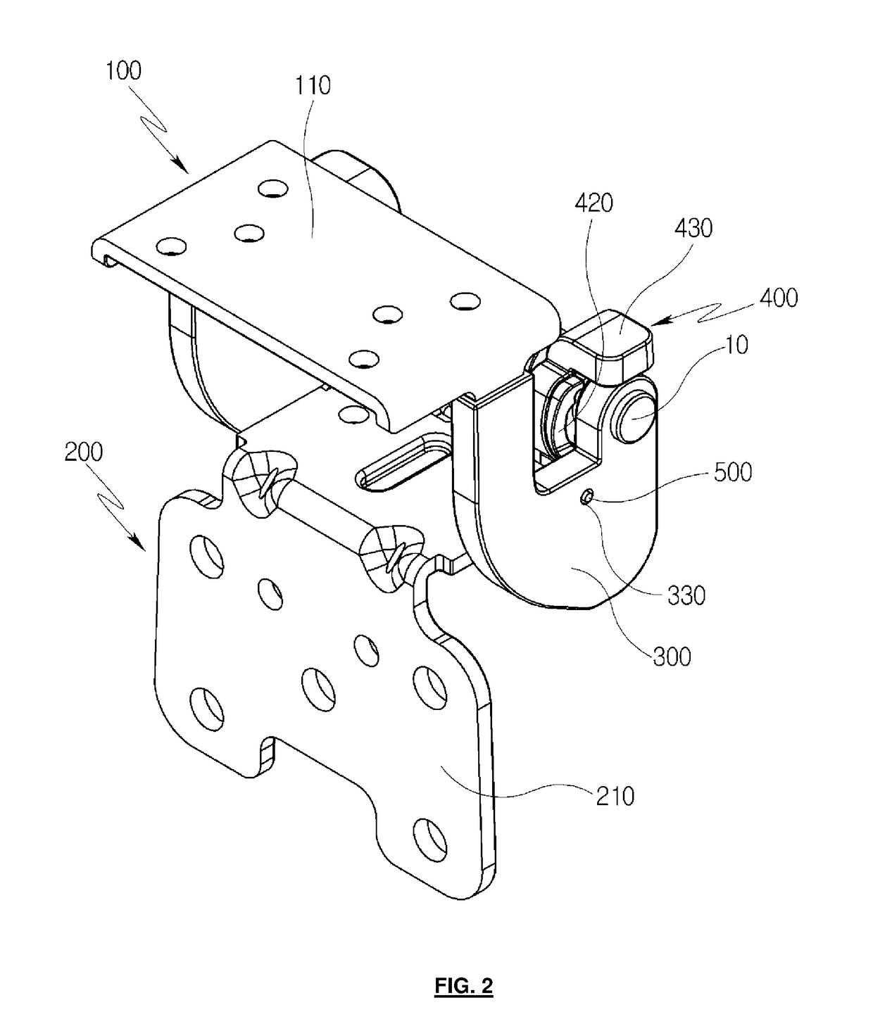 Hinge unit of console armrest for vehicle