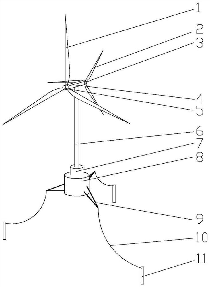 Double-wind-wheel offshore floating type wind turbine generator
