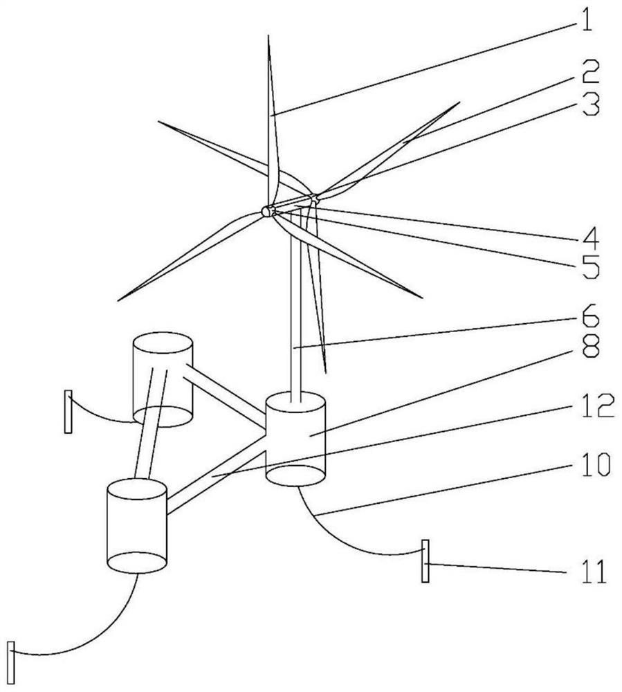 Double-wind-wheel offshore floating type wind turbine generator