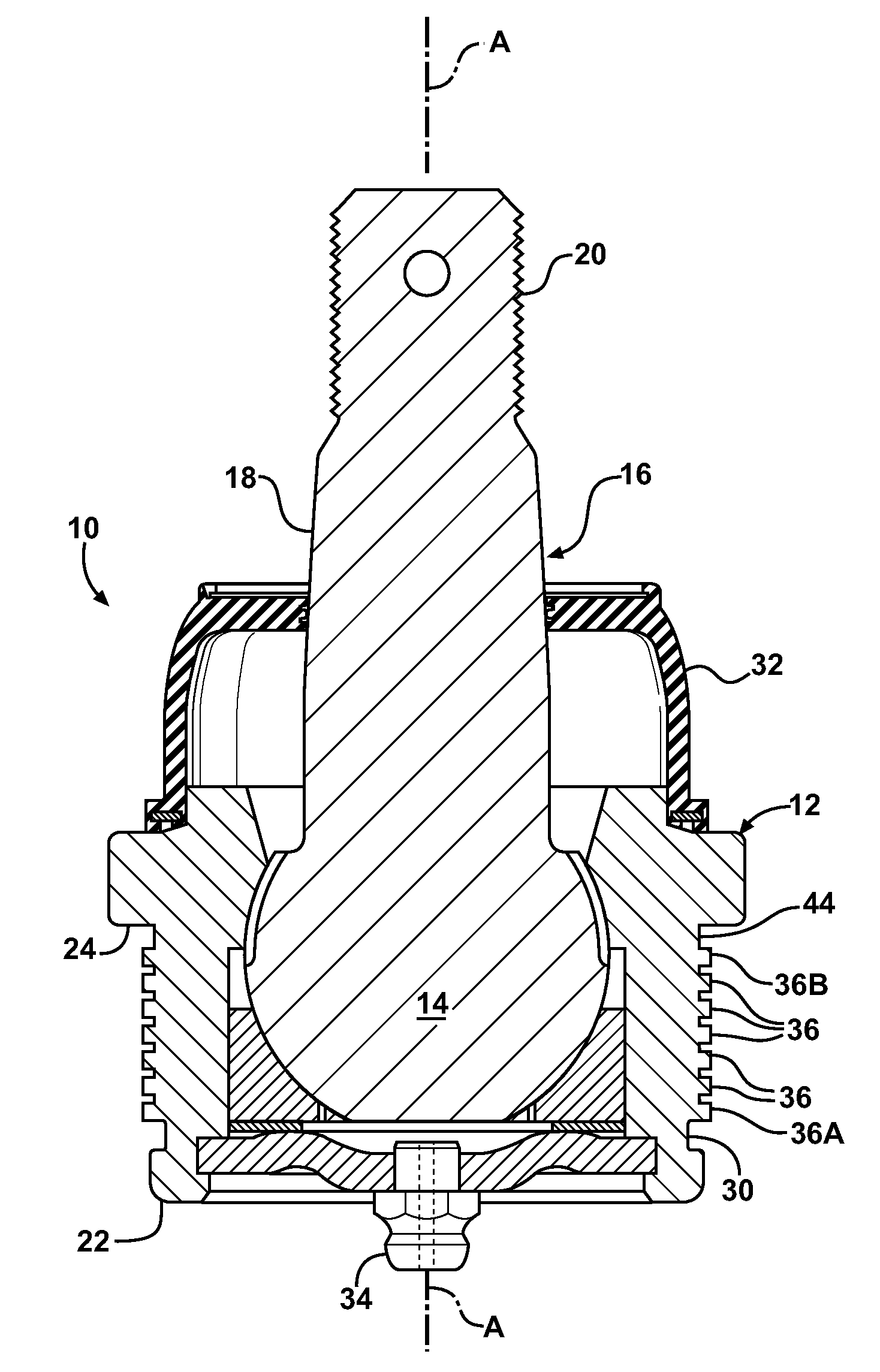 Concentric knurl ball joint