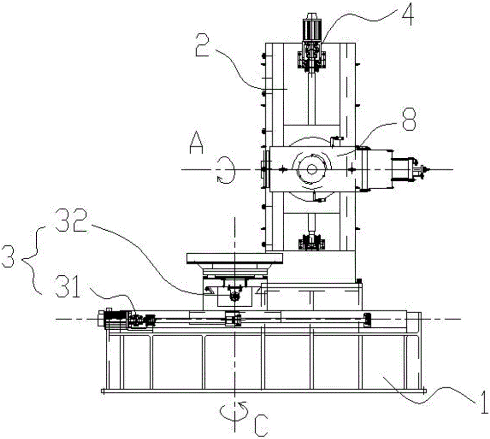 Novel single-spindle pentahedron machining CNC milling machine