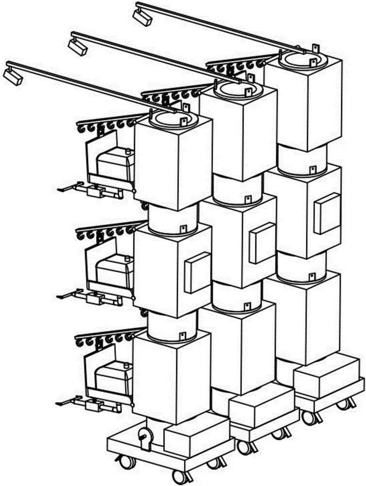 Short-term automatic flower watering and cultivating machine for wide flower stands