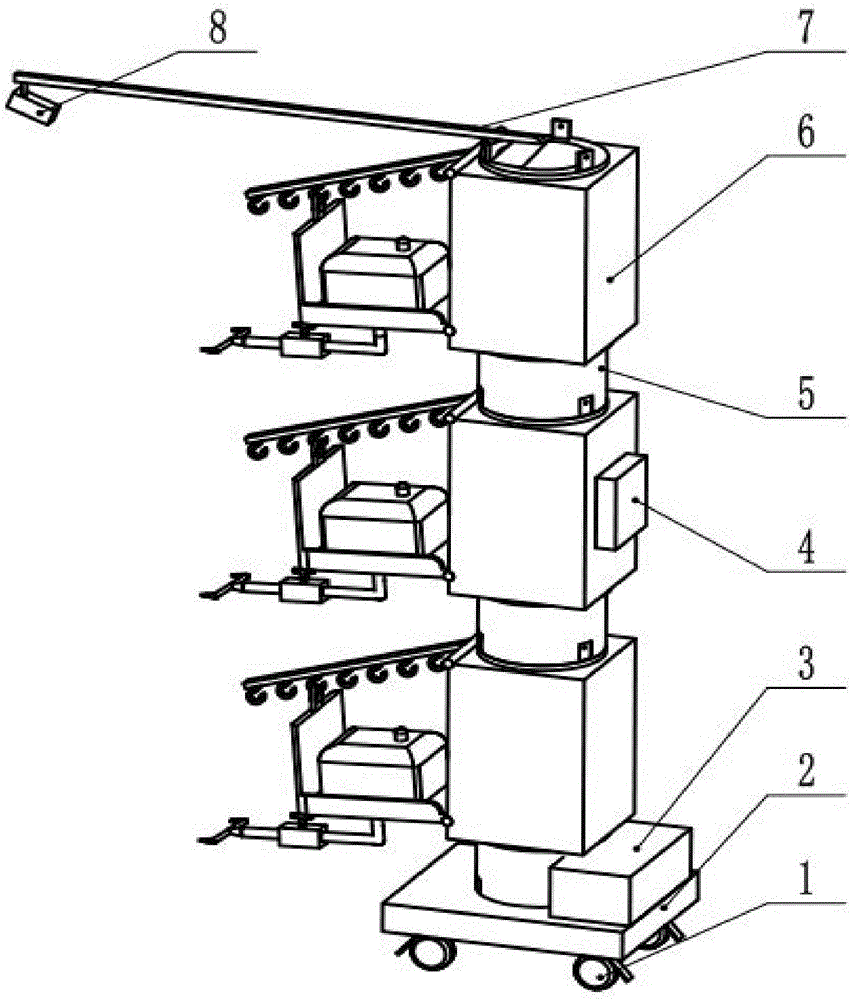 Short-term automatic flower watering and cultivating machine for wide flower stands