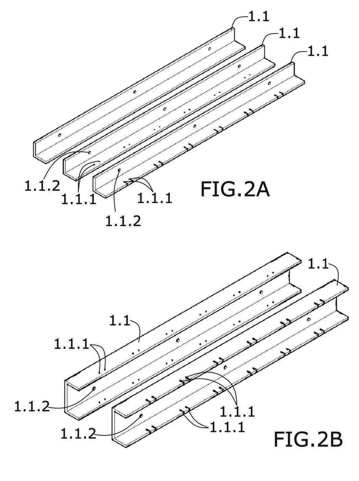 Constructive assembly for building walls