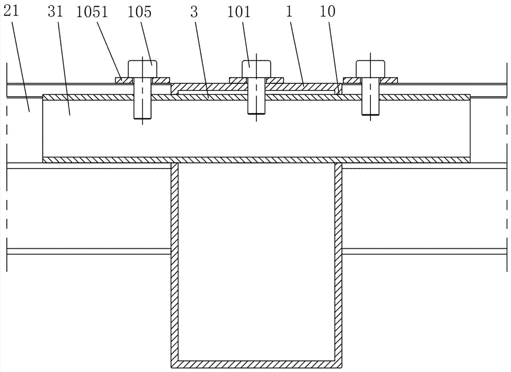 An internal connection triple connection structure of curtain wall keel