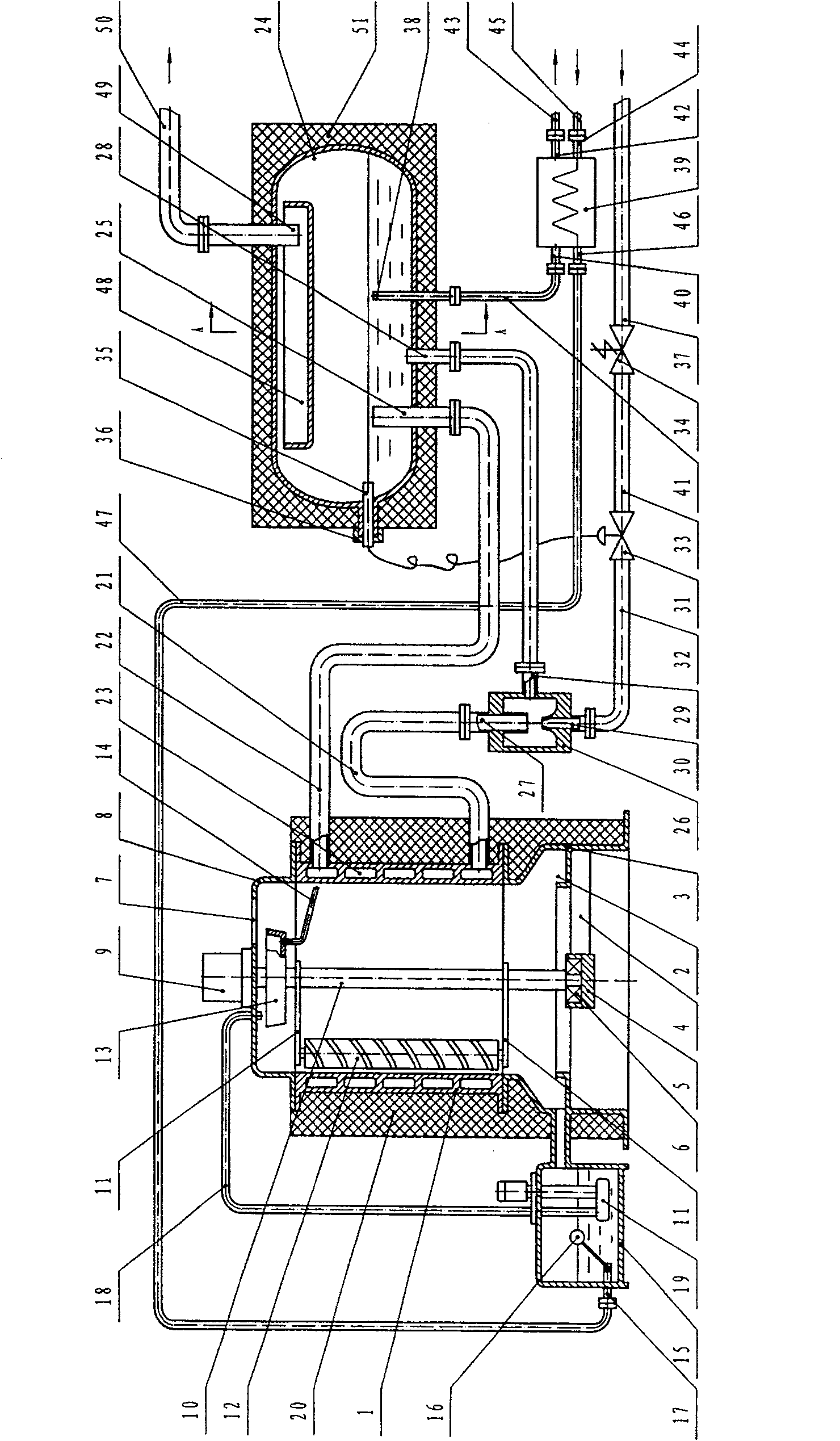 Ejector pump liquid feeding vertical cylinder type ice-making machine