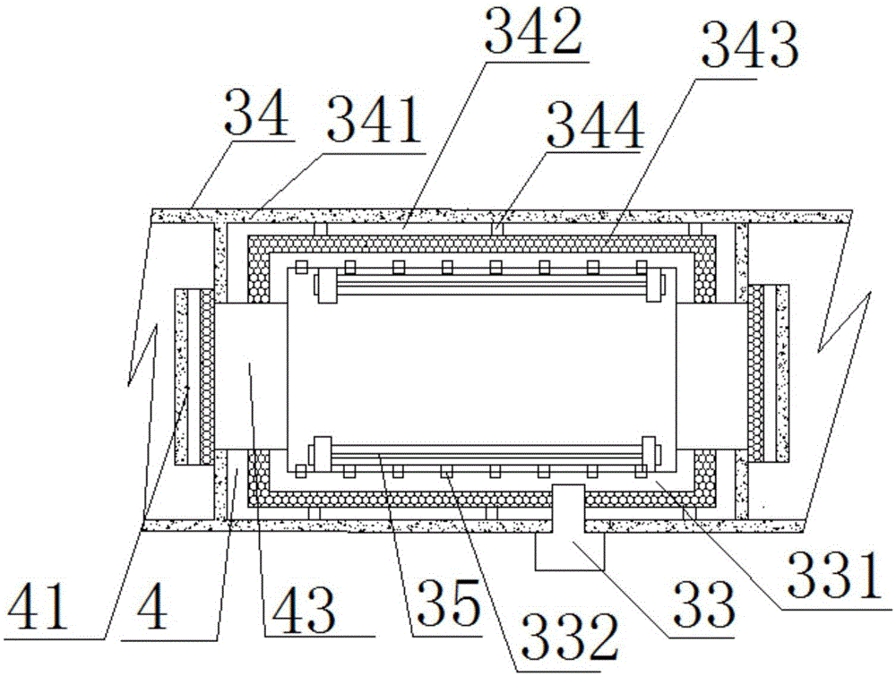 A self-opening and closing three-chamber vacuum furnace