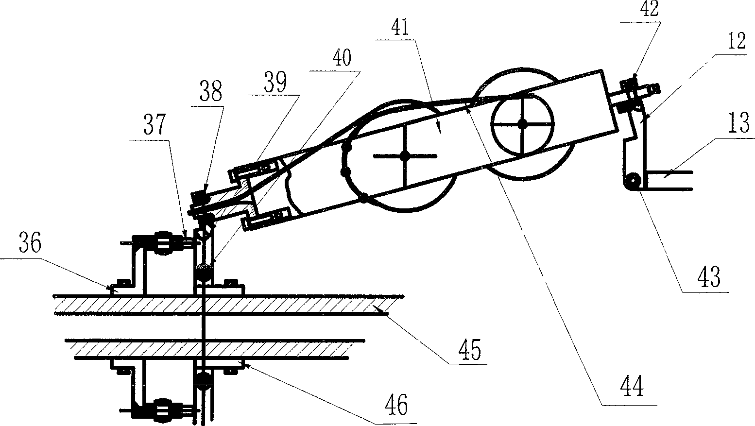 Multi-strand reed numerical control machine steel wire tension detection and rotary rope-twisting device