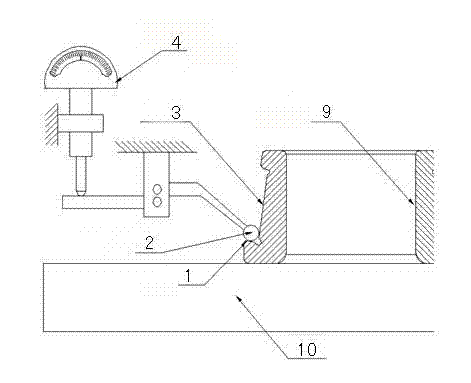 A method and device for measuring the height of the large rib of the inner ring of a tapered roller bearing