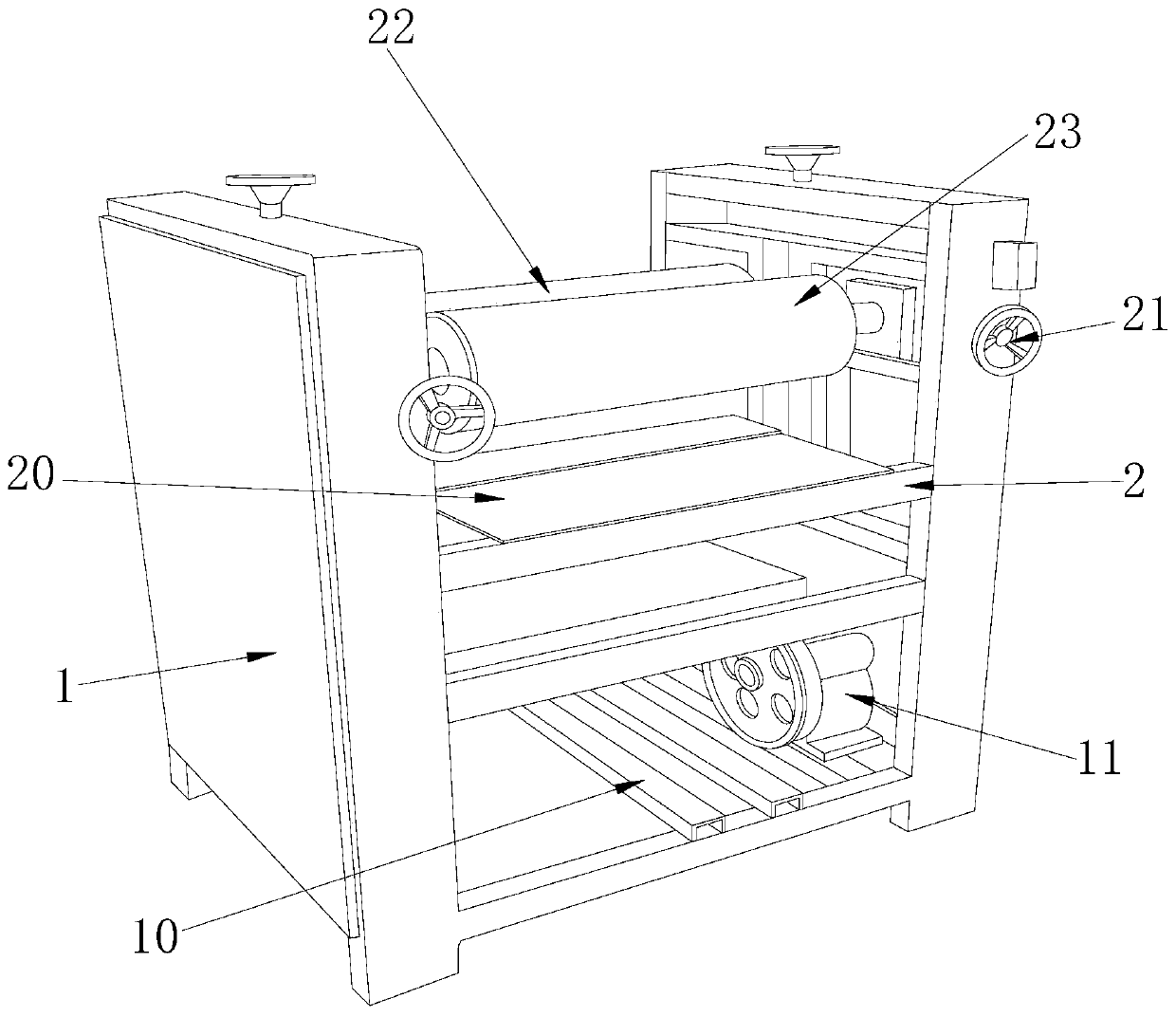 Wood floor gluing machine