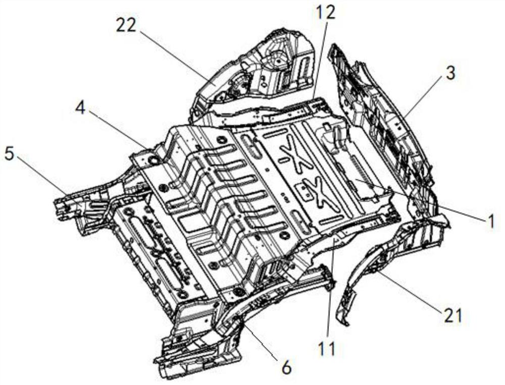 GMT rear floor structure of small vehicle