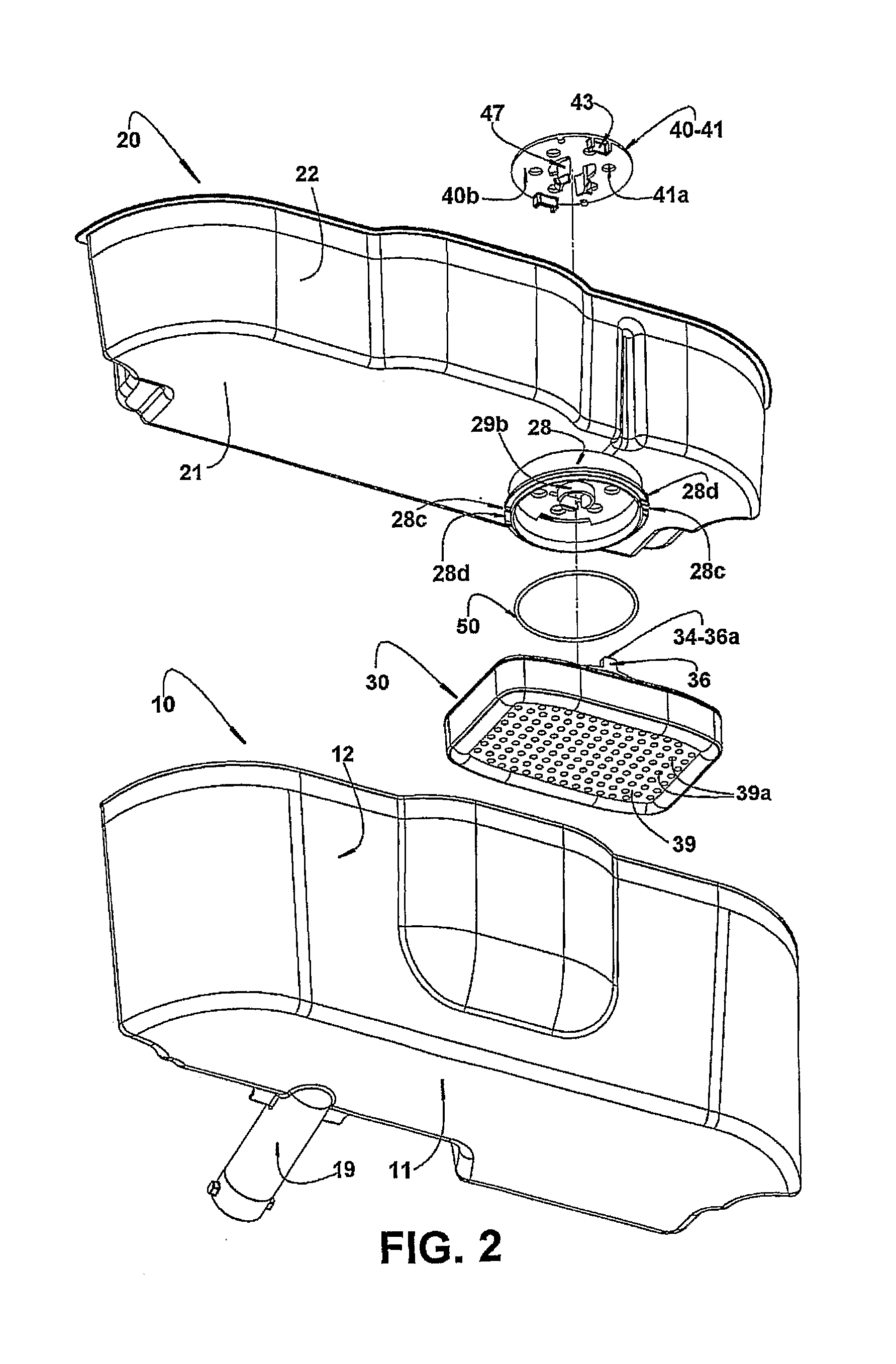 Arrangement of filter assembly for water dispensing-storage device