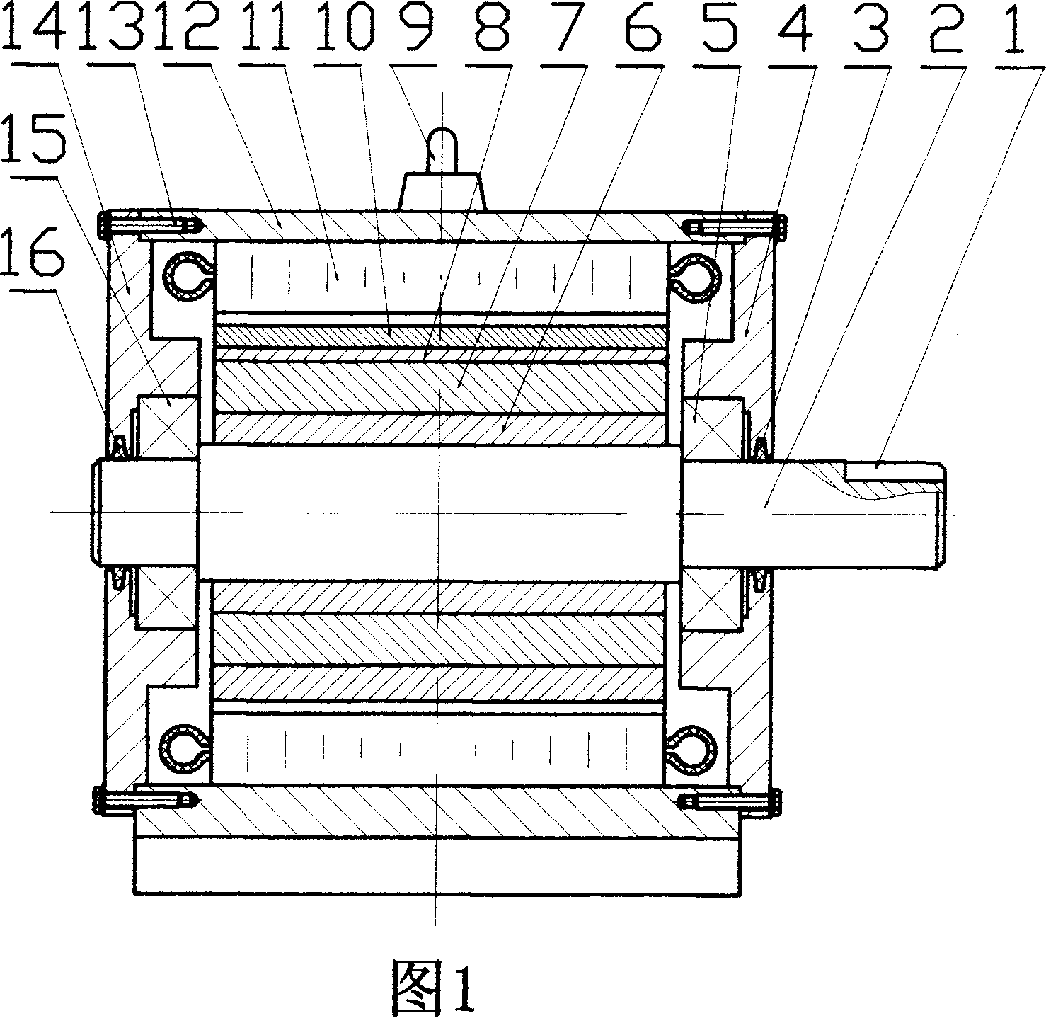 Rare earth permanent-magnet synchronization motor with mouse cage type magnetic force regulating sleeve