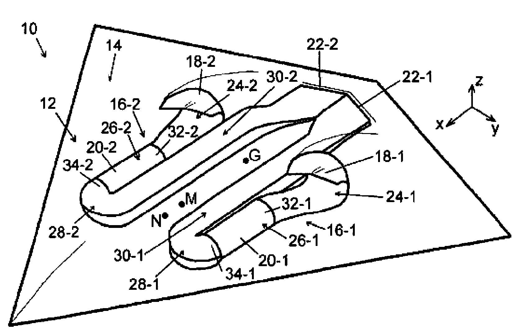 Driven aircraft, in particular an aircraft designed as a flying wing and/or having a low radar signature