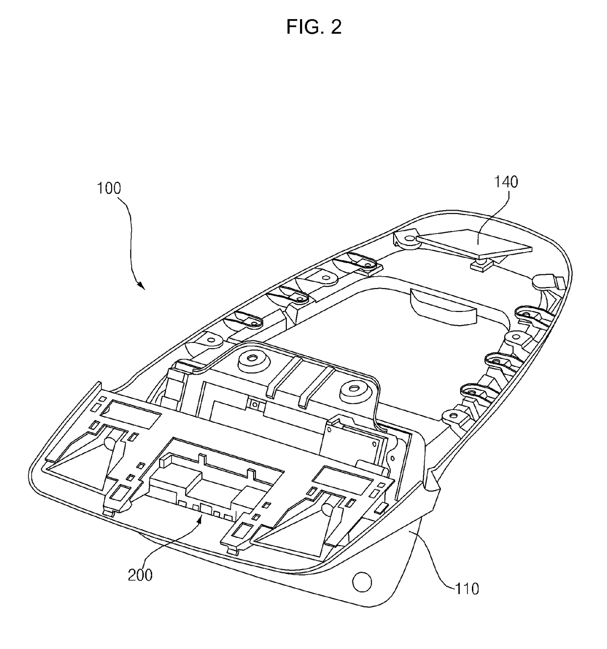 Integrated overhead console assembly for vehicle