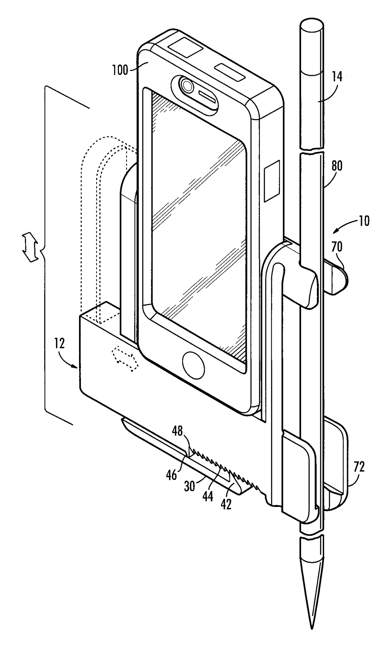 Method and device for elevating mobile device